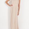 Elie Saab Lace Back Georgette Gown in Beige (multicolored) - Lyst