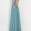 Elie Saab Beaded Top Silk Gown in Blue (silver) - Lyst