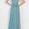Elie Saab Beaded Top Silk Gown in Blue (silver) - Lyst