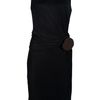 Gucci Fitted Draped Dress in Black - Lyst