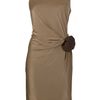 Gucci Draped Sleeveless Dress in Brown - Lyst
