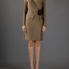 Gucci Vneck Dress in Brown - Lyst
