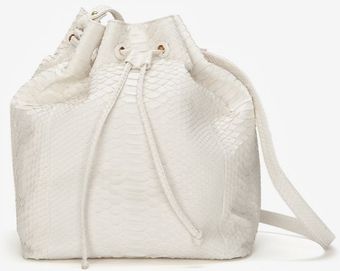 Hunting Season Drawstring Python Sac Bone Or Black - Lyst