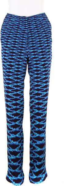 Mary Katrantzou Highwaist Pants in Silk Satin with Allover Digital Print - Lyst