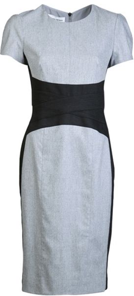 Narciso Rodriguez Cumberbun Dress in Gray (grey) - Lyst