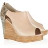 Rebecca Minkoff Trott Snakeeffect Leather Wedges in Beige - Lyst
