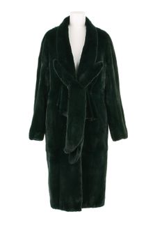 Revillon Maxi Coat in Deep Green Dyed Mink Fur - Lyst