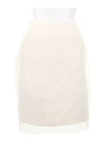 Simone Rocha Straight Line Jacket in Creamcolor Wool Tweed and Sheer Polyamide Mesh