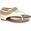 Tory Burch Rella Chain and Crochettrimmed Leather Sandals in White - Lyst
