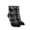 Yves Saint Laurent Bootie in Black Suede and Charcoal Leopard Foal in Black - Lyst