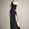 J. Mendel Lace Underlay Chiffon Gown in Black (midnight) - Lyst