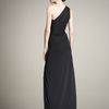 J. Mendel Lace Underlay Chiffon Gown in Black (midnight) - Lyst