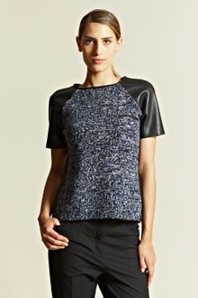 Jil Sander Jil Sander Womens Mozart Leather Sleeve Jacket - Lyst