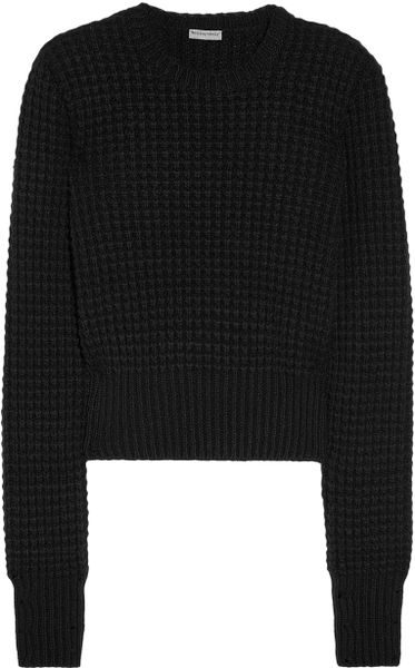Bottega Veneta Chunky Knit Cashmere Blend Sweater in Black - Lyst