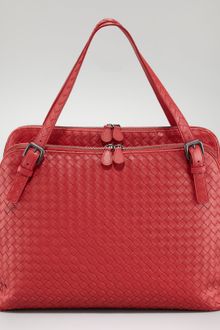 Bottega Veneta Woven Doublecompartment Shoulder Bag - Lyst