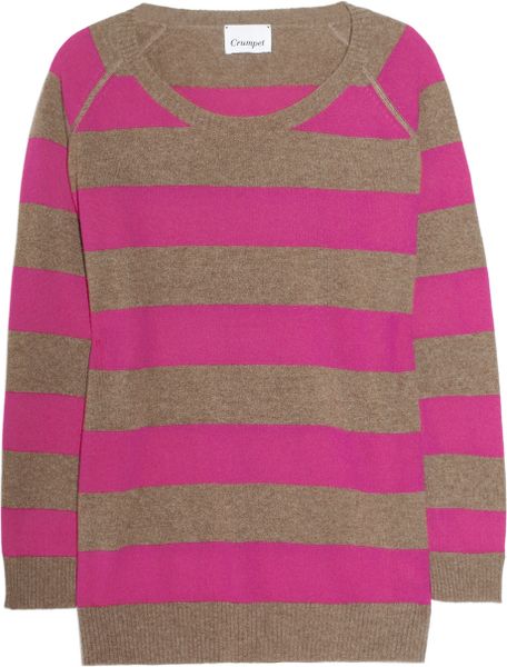Crumpet Striped Cashmere Sweater in Pink (mouse) - Lyst