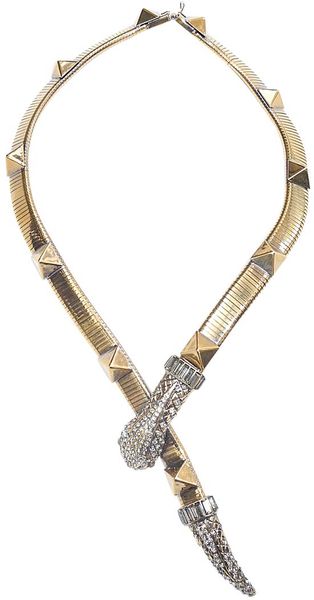 Emilio Pucci Brass Serpent Necklace - Lyst