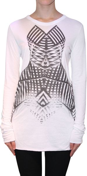 Gareth Pugh Modal and Cashmere Tshirt in White - Lyst