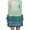Jo No Fui Viscose Dress with Feather Applications in Green - Lyst