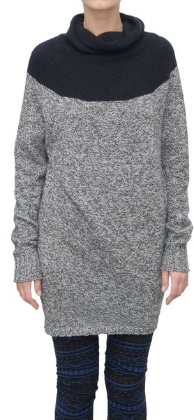 Laneus Bicolored Woolen Dress - Lyst
