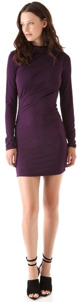 T By Alexander Wang Hooded Long Sleeve Drape Dress - Lyst