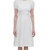 Valentino Silk Dress with Netted Stitch in White - Lyst