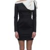 Valentino Woolen Dress with Rosette in Black - Lyst