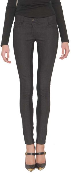 Versace Bimaterial Skinny Jeans - Lyst