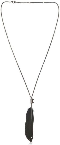 Ann Demeulemeester Degrade Pigeon Feather Silver Necklace - Lyst