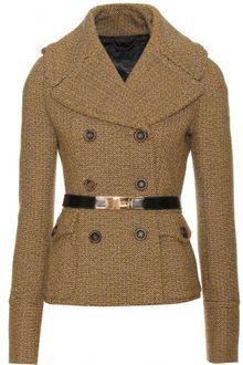 Burberry Prorsum Herringbone Tweed Belted Jacket - Lyst