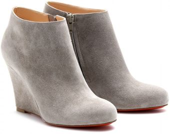 Christian Louboutin Belle Zeppa 85 Suede Wedges - Lyst