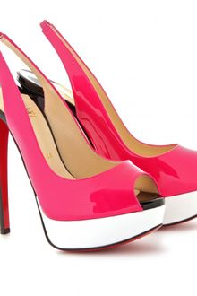 Christian Louboutin Lady Peep Sling 150 Patent Leather Pumps - Lyst
