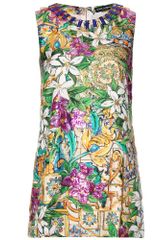 Dolce & Gabbana Floral Silk Top with Crystal Bead Embellishment