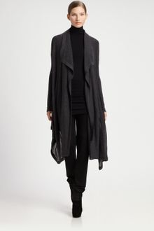 Donna Karan New York Drapefront Cozy Coat - Lyst