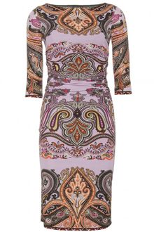 Etro Paisley Printed Ruched Dress - Lyst
