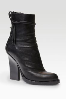 Haider Ackermann Leather Ostrichprint Laceup Ankle Boots - Lyst