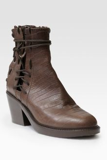 Haider Ackermann Crocodileprint Leather Laceup Ankle Boots - Lyst