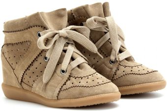 Isabel Marant Bobby Wedge Suede Sneakers - Lyst