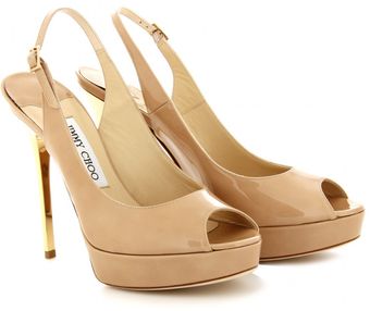 Jimmy Choo Shaw Patent Leather Peeptoe Pumps - Lyst