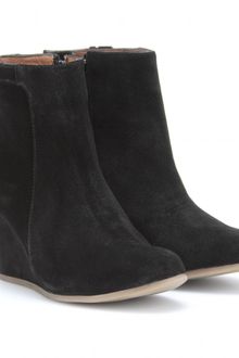 Lanvin Suede Wedge Ankle Boots - Lyst