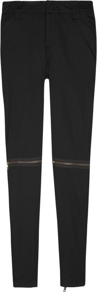 McQ by Alexander McQueen Zip Detailed Skinny Cotton Pants - Lyst