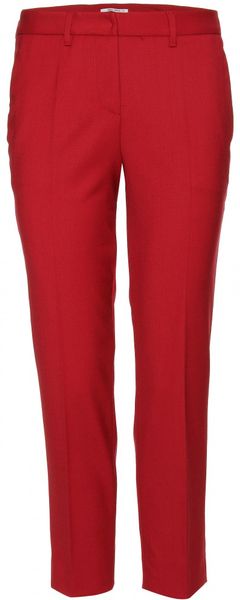 Miu Miu Cropped Trousers in Red (cherry) - Lyst