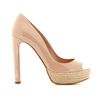 Miu Miu Patent Leather Peeptoes with Espadrille Platform in Beige (nude) - Lyst