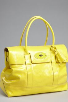 Mulberry Lemon Patent Leather Holiday Bayswater Satchel - Lyst