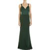 Narciso Rodriguez Top Stitched Bodice Gown in Green (silver) - Lyst