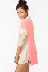 Nasty Gal Colorblock Knit Cardi Neon
