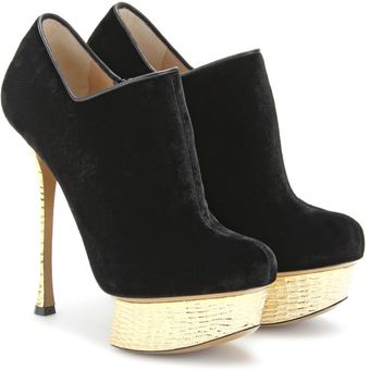 Nicholas Kirkwood Velvet Platform Ankle Boots - Lyst