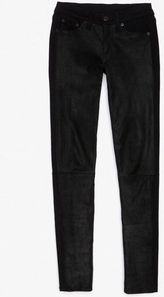 Rag & Bone  Jekyl and Hyde Midrise Leather DenimTrousers - Lyst