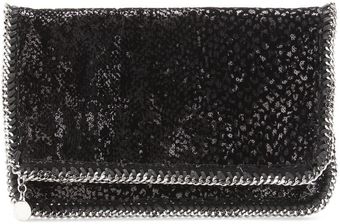Stella McCartney Falabella Velvet and Sequined Foldover Clutch - Lyst