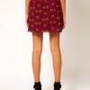 Sugarhill Foxy Chiffon Skater Skirt in Red (burgundy) - Lyst